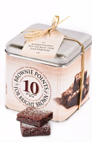 bright brown design brownies tin