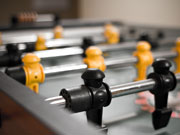 bright brown design foozball table